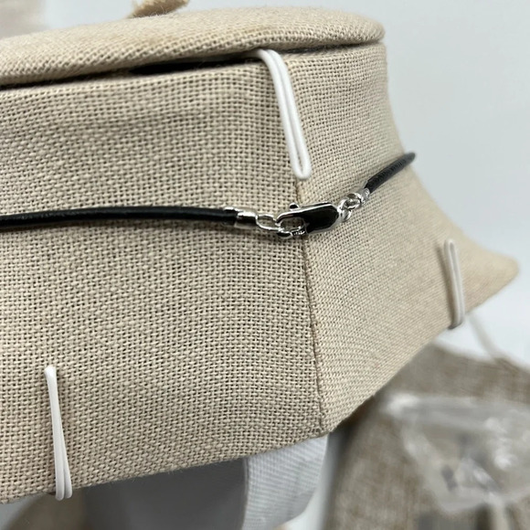 Technibond Classic Platinum-Bonded Sterling Silver Necklace with Black Cord - Picture 11 of 13